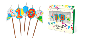 10th Birthday Cake Candles 5 Pack