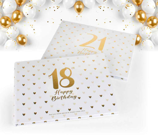 21st Sweet Heart Guestbook With Gold Text