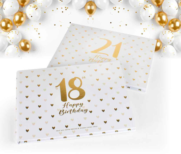 21st Sweet Heart Guestbook With Gold Text