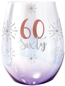 60 'Sixty' Holographic Stemless Wine Glasses 560ml