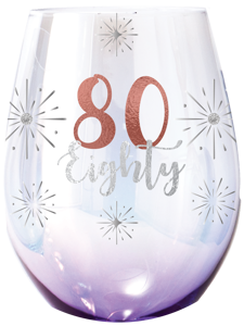 80 'Eighty' Holographic Stemless Wine Glasses 560ml