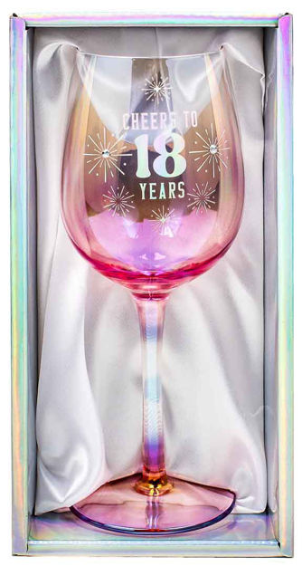 Cheers To 18 Years  Holographic Wine Glasses 430ml