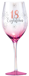 18 'Eighteen' Holographic Wine Glasses 430ml