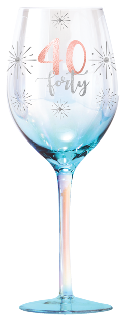 40 'Forty' Holographic Wine Glasses 430ml