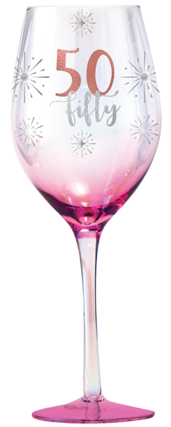 50 'Fifty' Holographic Wine Glasses 430ml