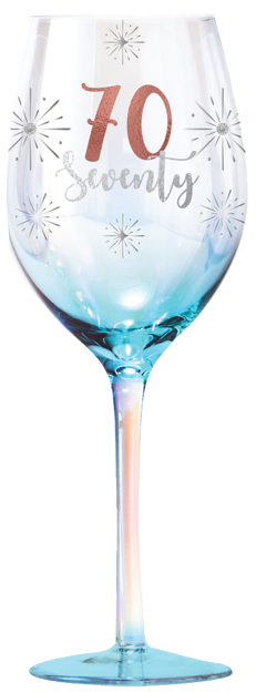 70 'Seventy' Holographic Wine Glasses 430ml