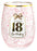 Happy 18th Birthday Pretty Bow Stemless Glass 560ml