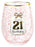 Happy 21st Birthday Pretty Bow Stemless Glass 560ml