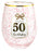 Happy 50th Birthday Pretty Bow Stemless Glass 560ml