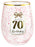 Happy 70th Birthday Pretty Bow Stemless Glass 560ml