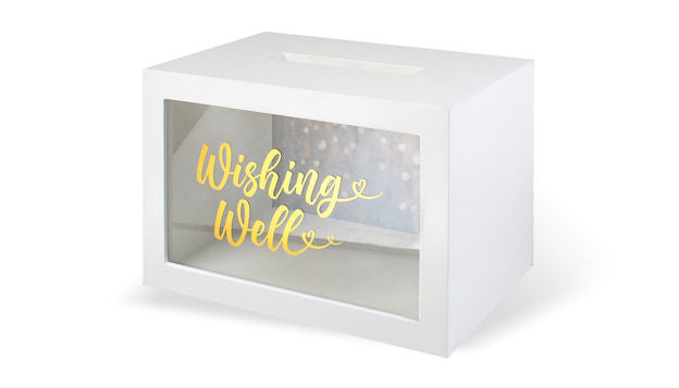 LED Wishing Well/Money Box, Gold Foil