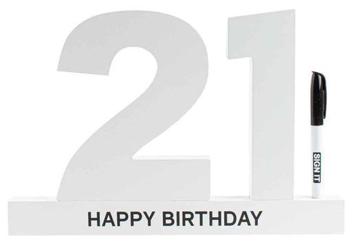 21 White Mini Sign It Block