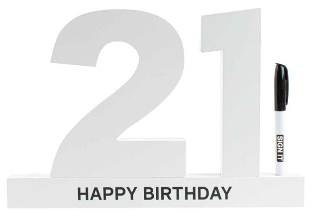 21 White Mini Sign It Block
