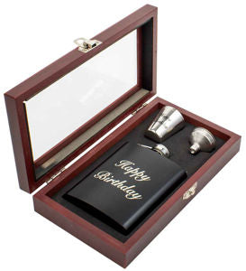 Hip Flask In Box Happy Birthday Gift Set