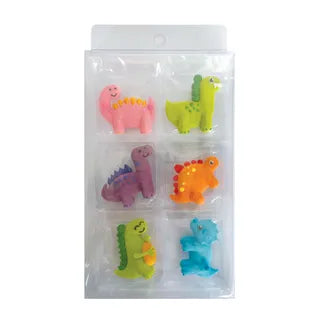 6 Piece Dinosaur Sugar Decorations Set