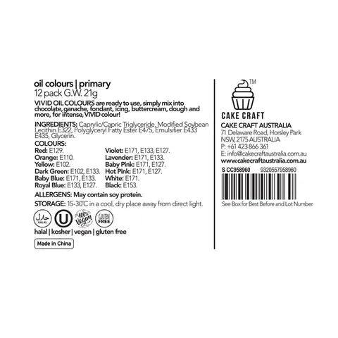 Vivid Pack Primary Oil Colour 12 Pack 21 Gram