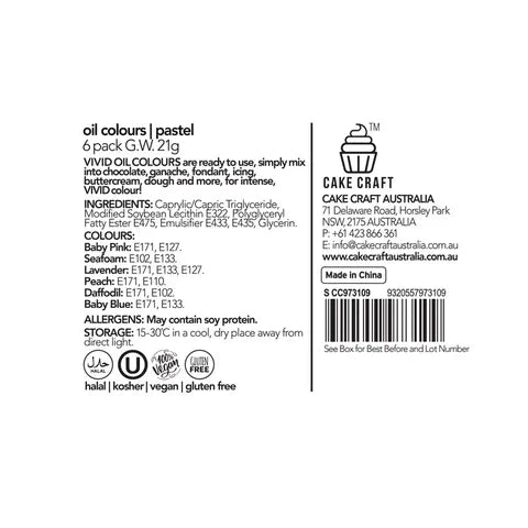 Vivid Pastel Pack Oil Colour 6 Pack 21 Gram