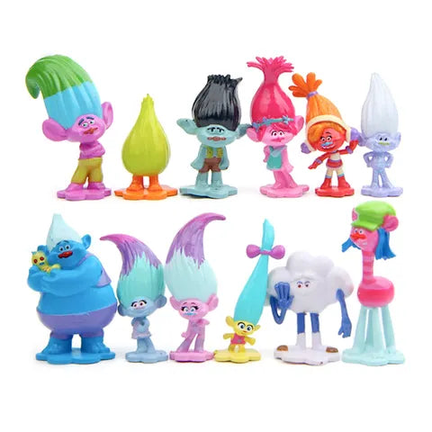 Trolls 2 Plastic Figurines 12 Piece Set