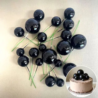 Shiny Black Ball Toppers 20Pcs