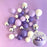 Purple, Lilac, White & Silver Foam Ball Toppers 32Pcs