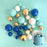 Blue, White & Gold Foam Ball Toppers 32Pcs