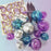 Blue, Purple And Silver Deco Ball, Fan And Butterfly Topper Set 27 Pieces