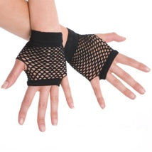 Short Fishnet Fingerless Gloves Black