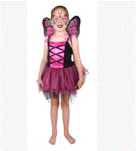 Kid's Blue Butterfly Fairy Dress With Wings