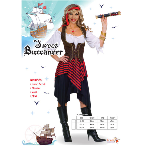 Womans Sweet Buccaneer Costume 10 to 12