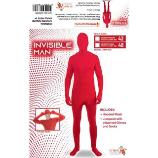 Adult Invisible Man Red Size XL