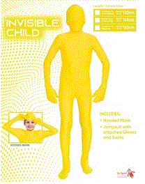 Invisible Child Yellow Large Size 10-12 145cm — Red Fox Party Supplies