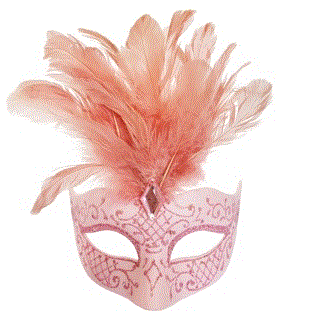 Feathered Pink Masquerade Eye Mask