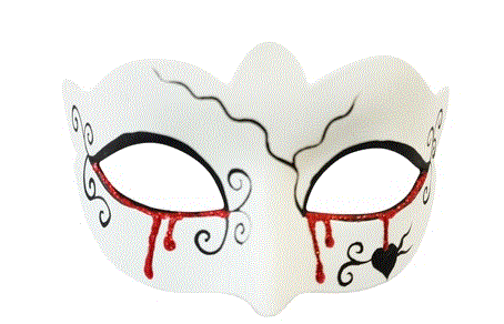 White Eye Mask With Bleeding Eyes