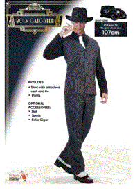 1920s Pinstripe Gangster Suit  Large