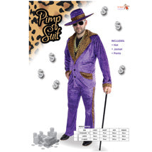 Purple Pimp Suit With Leopard Print Medium