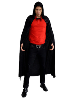 Velvet Cape with Hood - Black