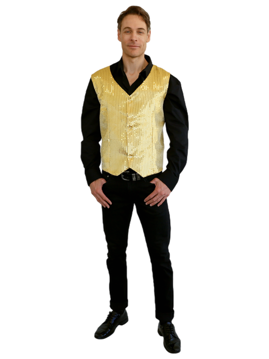 Gold Sequin Vest - Small