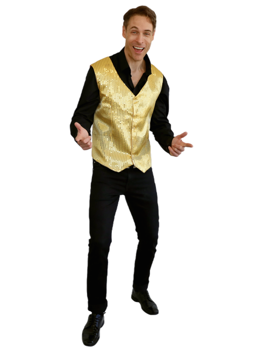 Gold Sequin Vest - Small