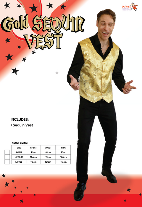 Gold Sequin Vest - Small