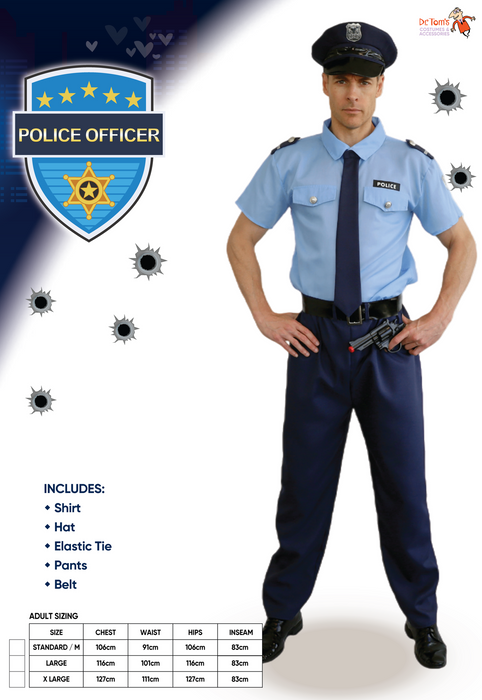 Adult Police Officer Costume - Extra Large
