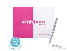 Happy 18th Birthday Pink & White Guest Book