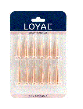 Rose Gold Bullet Candle 12 Pk