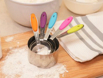 Measuring Cup Stainless Steel With Silicone Handle 5pc