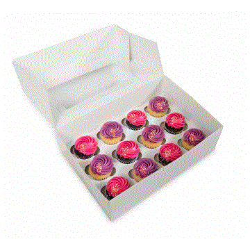 Mini Cupcake Box 12 Cavity (9.5x6.5x3'')