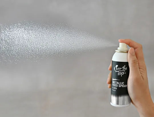 Over The Top Metallic Silver Food Spray 48g