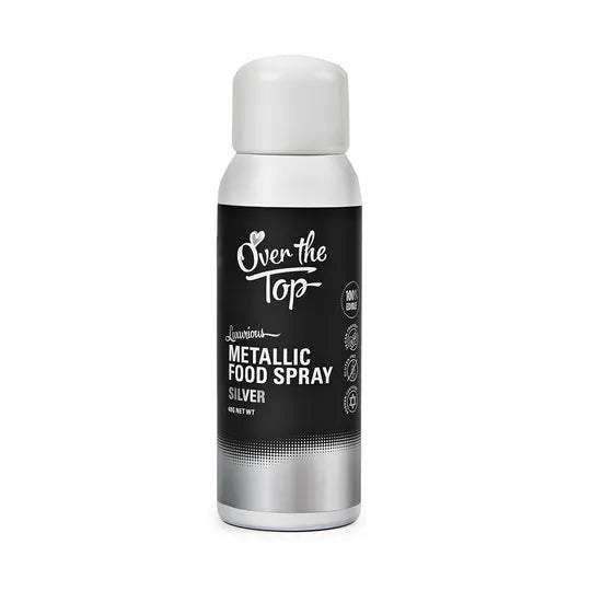 Over The Top Metallic Silver Food Spray 48g