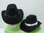 Black Gangster Hat (White Band Only)