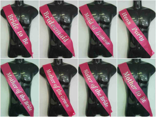 Matron Of Honour Sash Pink With Silver Writing