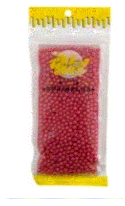 Pearly Red Sugar Pearls 4mm 56g
