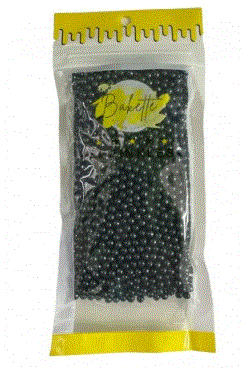 Pearly Black Sugar Pearls 4mm 56g